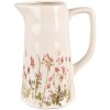 Clayre & Eef 6CE1558L Brocca da decorazione in ceramica 20x13x25 cm Rosa Beige