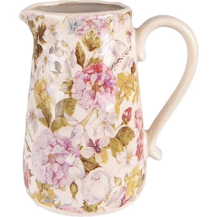 Clayre & Eef 6CE1559M Vaso da decorazione 16x11x18 cm Rosa - Beige