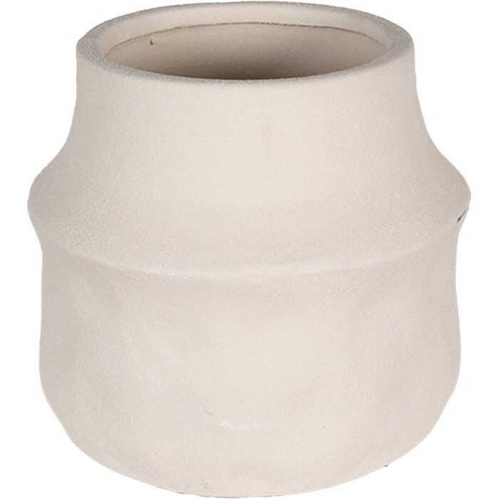 Clayre & Eef 6CE1568M Vaso da fiori decorativo Ø 15x13 cm Beige