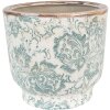 Clayre & Eef 6CE1574M Vaso da fiori decorativo Ø 17x15 cm Verde - Beige
