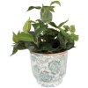 Clayre & Eef 6CE1574M Vaso da fiori decorativo Ø 17x15 cm Verde - Beige