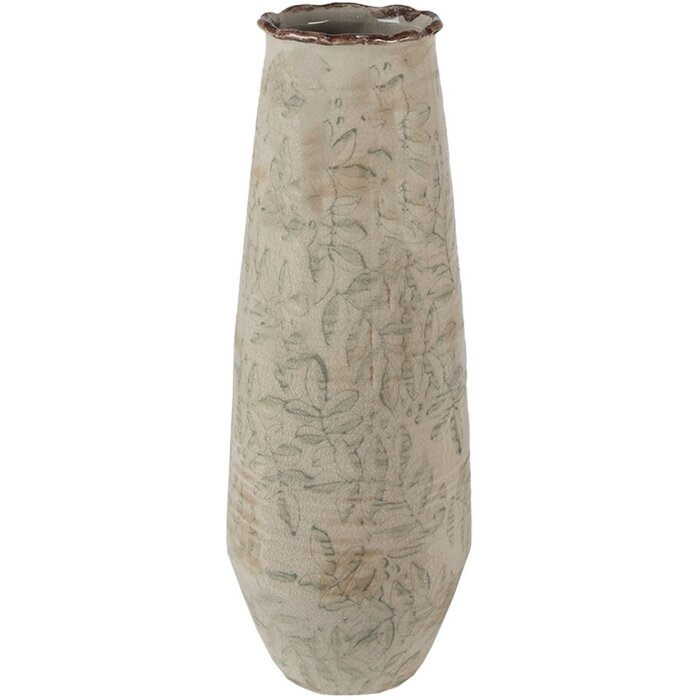 Clayre & Eef 6CE1576L Vaso da decorazione Ø 14x40 cm Verde - Beige