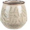 Clayre & Eef 6CE1577M Vaso da fiori decorativo Ø 14x13 cm Verde - Beige