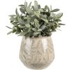 Clayre & Eef 6CE1577M Vaso da fiori decorativo Ø 14x13 cm Verde - Beige