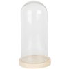 Clayre & Eef 6GL4039 Vaso a campana in vetro Ø 13x26 cm Vetro marrone legno stile country