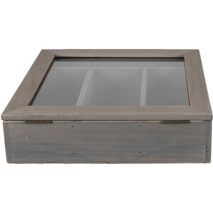 Clayre & Eef 6H1583G Vassoio portaposate 30x30x8 cm Grigio Quadrato