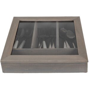 Clayre & Eef 6H1583G Vassoio portaposate 30x30x8 cm Grigio Quadrato