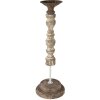 Clayre & Eef 6H2187 Candeliere Ø 17x51 cm Bianco - Marrone