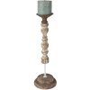 Clayre & Eef 6H2187 Candeliere Ø 17x51 cm Bianco - Marrone