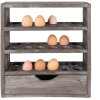 Clayre & Eef 6H2261G Armadio per uova in legno grigio 35x11x38 cm stile country