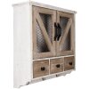 Clayre & Eef 6H2265 Armadio a muro 53x15x51 cm Bianco - Marrone Rettangolo