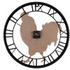 Clayre & Eef 6KL0786 Orologio da parete Ø 50x4 cm - 1xAA Marrone - Nero