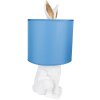Clayre & Eef 6LMC0013WBL Lampada da tavolo Rabbit Ø 20x43 cm Bianco Blu