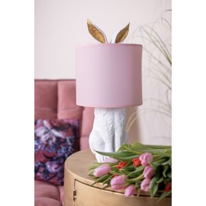Clayre & Eef 6LMC0013WP Lampada da tavolo Rabbit Ø20x43 cm E27 60W Bianco Rosa
