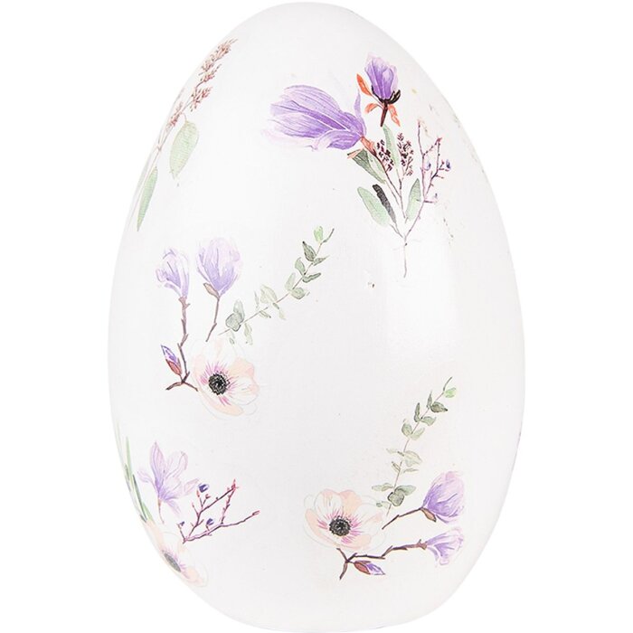 Clayre & Eef 6PR3629 Uovo decorativo 11x11x17 cm Bianco - Viola