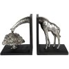 Clayre & Eef 6PR3635 Fermalibro Giraffa Argento 30x10x18 cm 2 pezzi