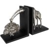 Clayre & Eef 6PR3635 Fermalibro Giraffa Argento 30x10x18 cm 2 pezzi
