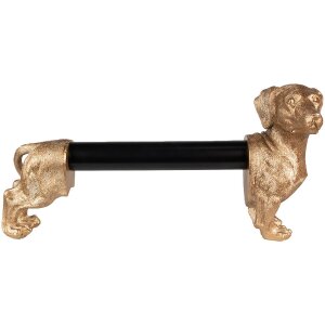Clayre & Eef 6PR3637 Porta rotolo da cucina Dog Gold...