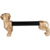 Clayre & Eef 6PR3637 Porta rotolo da cucina Dog Gold Black 46x15x21 cm