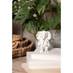 Clayre & Eef 6PR3640 Decorazione Elefante 6x4x10 cm Beige - Marrone