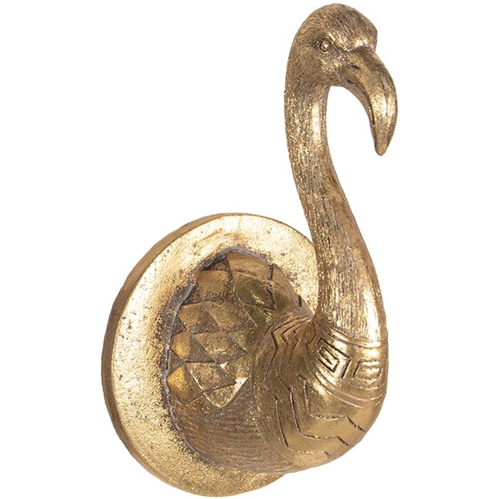 Clayre & Eef 6PR3725 Decorazione da parete Uccello color oro 9x10x16 cm