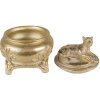 Clayre & Eef 6PR3729 Portagioie Pantera Ø 13x14 cm color oro