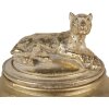 Clayre & Eef 6PR3729 Portagioie Pantera Ø 13x14 cm color oro