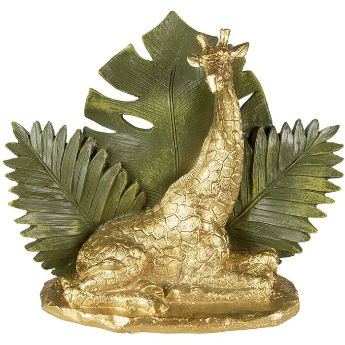 Clayre & Eef 6PR3818 Decorazione Giraffa 24x10x19 cm Colore oro - Verde