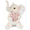Clayre & Eef 6PR3820 Decorazione Elefante 8x6x10 cm Bianco - Rosa