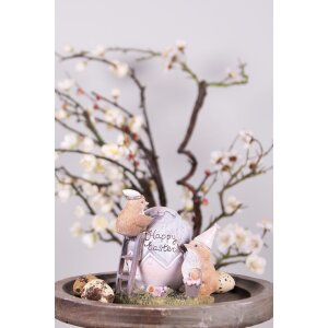 Clayre & Eef 6PR3824 Decorazione Pulcino 12x9x12 cm Grigio - Marrone