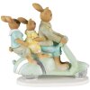 Clayre & Eef 6PR3845 Decorazione Coniglio 17x7x15 cm Verde - Marrone