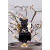 Clayre & Eef 6PR3860 Decorazione Maiale 9x6x18 cm Nero Oro Corona Ali