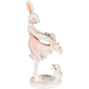Clayre & Eef 6PR3868 Decorazione Coniglio 9x6x22 cm Rosa - Beige
