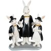 Clayre & Eef 6PR3873 Decorazione Coniglio 16x8x21 cm Nero Bianco Stile Country