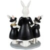 Clayre & Eef 6PR3873 Decorazione Coniglio 16x8x21 cm Nero Bianco Stile Country
