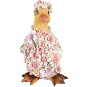 Clayre & Eef 6PR4875 Decorazione Anatra 10x11x18 cm Rosa