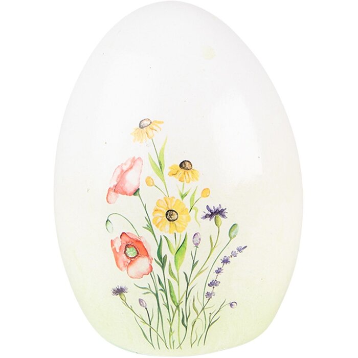 Clayre & Eef 6TE0466 Decorazione Uovo 10x10x14 cm Verde - Bianco