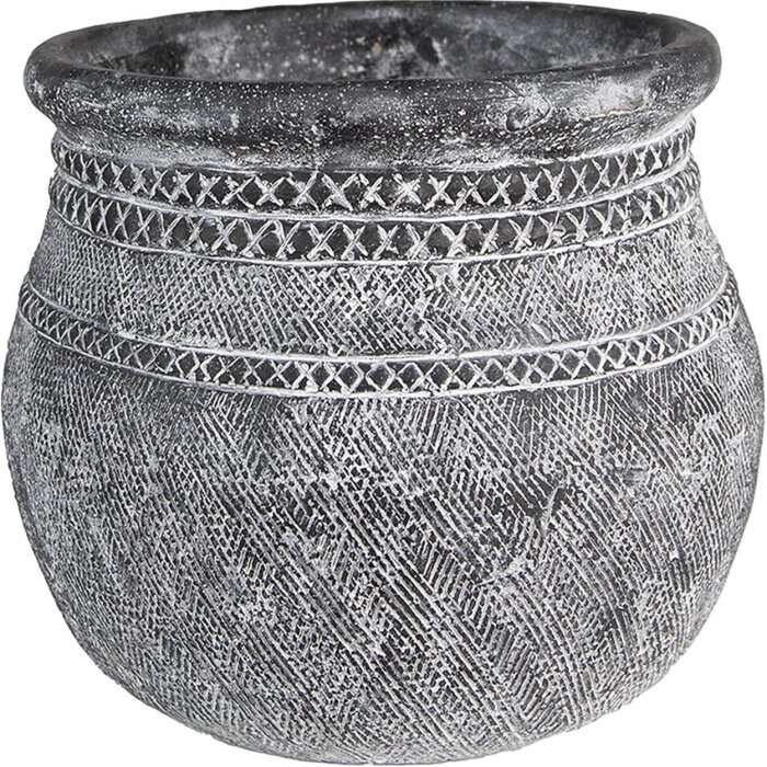 Clayre & Eef 6TE0468L Vaso da fiori Ø 32x29 cm Grigio Rotondo