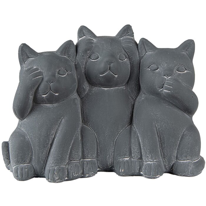 Clayre & Eef 6TE0475 Decorazione Gatti 22x10x16 cm Grigio
