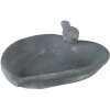Clayre & Eef 6TE0478 Mangiatoia per uccelli 26x26x10 cm Grigio