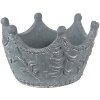 Clayre & Eef 6TE0481M Vaso da fiori Corona 18x17x12 cm Grigio