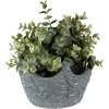Clayre & Eef 6TE0481M Vaso da fiori Corona 18x17x12 cm Grigio
