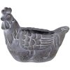 Clayre & Eef 6TE0488 Vaso per fiori Pollo Grigio 29x17x23 cm Stile Country