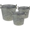 Clayre & Eef 6Y4878 Portapiante Ø 32x25 - Ø 29x23 - Ø 26x21 cm Grigio - Verde