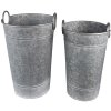 Clayre & Eef 6Y4888 Porta piante (2 pezzi) Ø 29x41-44 - Ø 25x37-40 cm Grigio