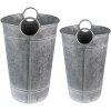 Clayre & Eef 6Y4888 Porta piante (2 pezzi) Ø 29x41-44 - Ø 25x37-40 cm Grigio