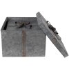 Clayre & Eef 6Y4891 Scatole portaoggetti 24x24x18 - 20x20x15 - 16x16x12 cm Grigio