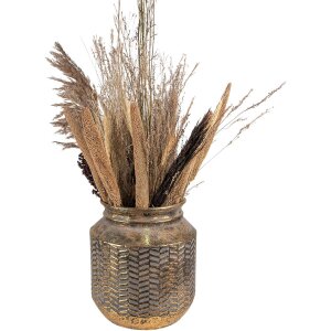 Clayre & Eef 6Y4965 Vaso da fiori decorativo Ø 25x26 cm color oro