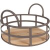 Clayre & Eef 6Y5248 Cesto Ø 25x9-15 cm Cesto portaoggetti grigio-marrone