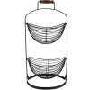 Clayre & Eef 6Y5410 Mensola in ferro con cestini 27x19x57 cm Nero Ovale